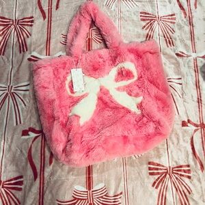 Pink Faux Fur Tote Bag